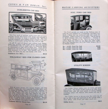 Jones Van Doran "Campolog - The Motor Campers Book" Camper-Accessoires-Catalog 1925 (6052)